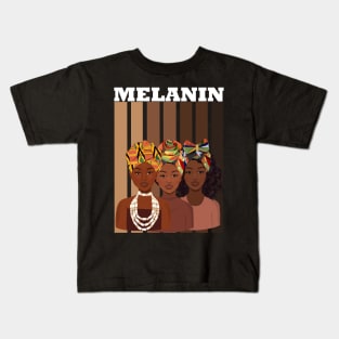 Melanin Afro Queens Black Pride Kids T-Shirt